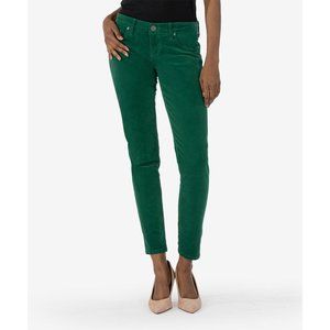 Kut From the Kloth Womens Mia Skinny Jeans Emerald Green Corduroy Mid Rise sz 00